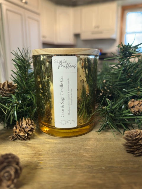 Santa's Mittens Candle